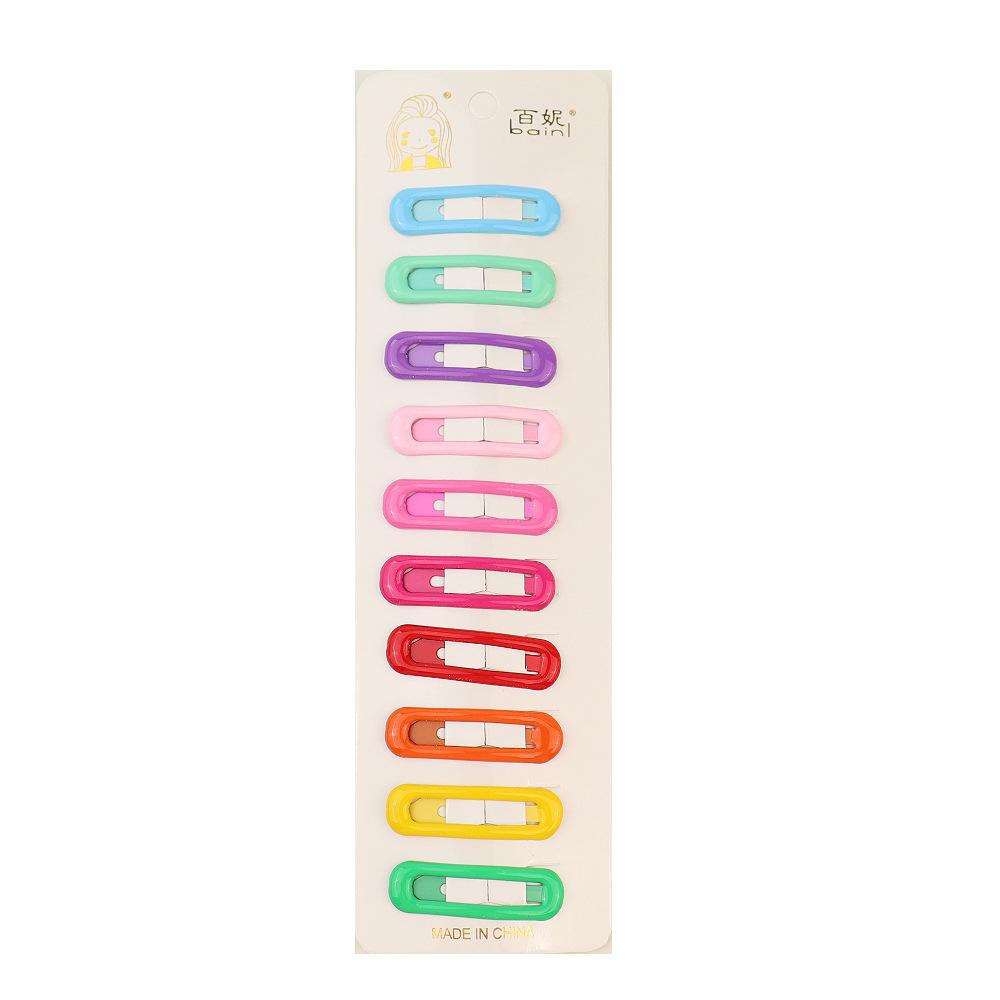 10pcs/pack Girls Colorful Alloy Bobby Pins Lovely Water-drop Heart Star Hairpins Rainbow Hair Clips Barrette Grips For Children