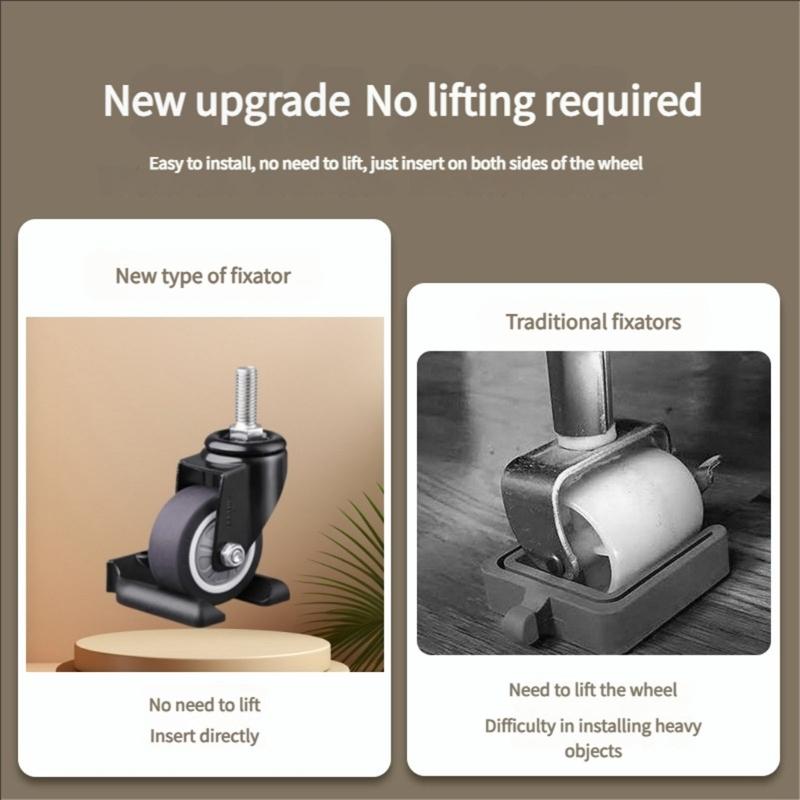 8 Stück Universelle Bürostuhlradstopper Kunststoff Möbeluntersetzer Stuhlrollenfüße Rutschfestes Pad Bodenschützer