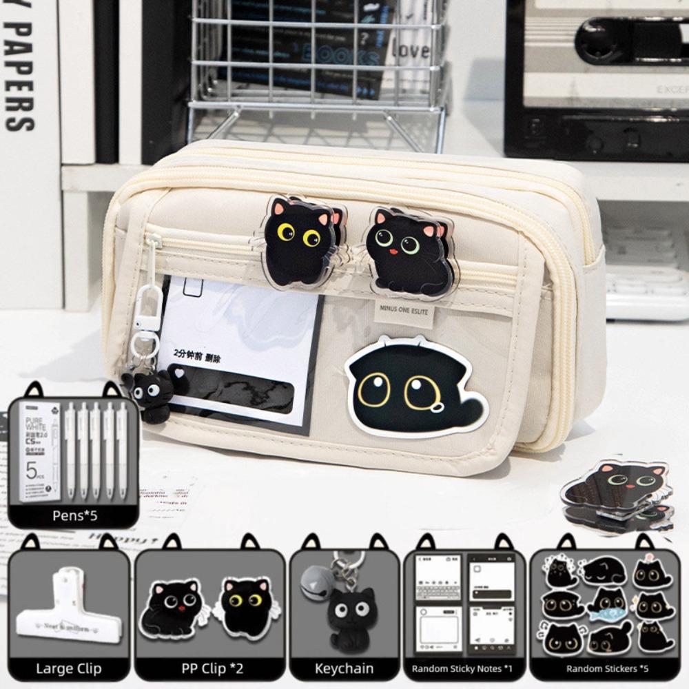 Six-Layer Pen Bag Transparent Pencil Box High Quality Pencil Case Student Gift