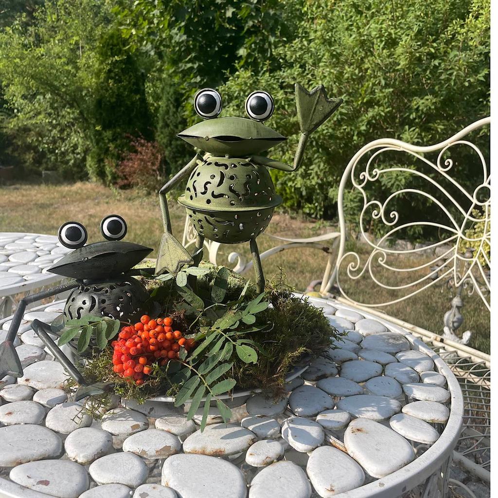 Unique metal frog garden decoration