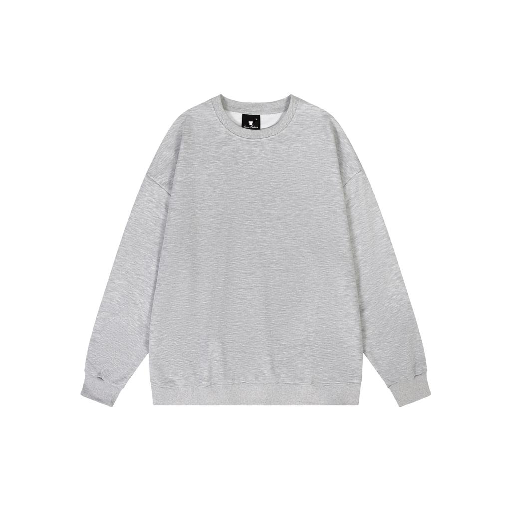 Basic Solid Color Fashionable Crew Neck Twill Sweatshirt Luxurious Relaxed-fit Versatile Unisex Long Sleeve Basic Streetwear Sweatshirt