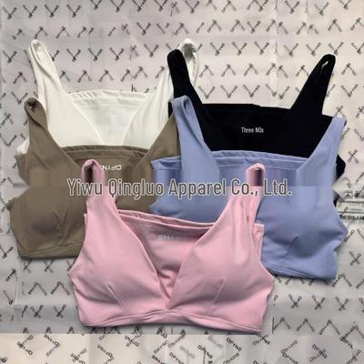 Top de tirantes inalámbrico DFYNE Sexy con escote en V pronunciado, tacto a piel - Estilo Europeo y Americano
