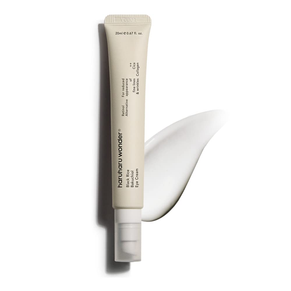 Haruharu Wonder Black Rice Bakuchiol Eye Cream oz 20ml Natural Retinol Alternative 0.67 fl. / Anti-Wrinkle, Cruelty-Free, EWG-Green