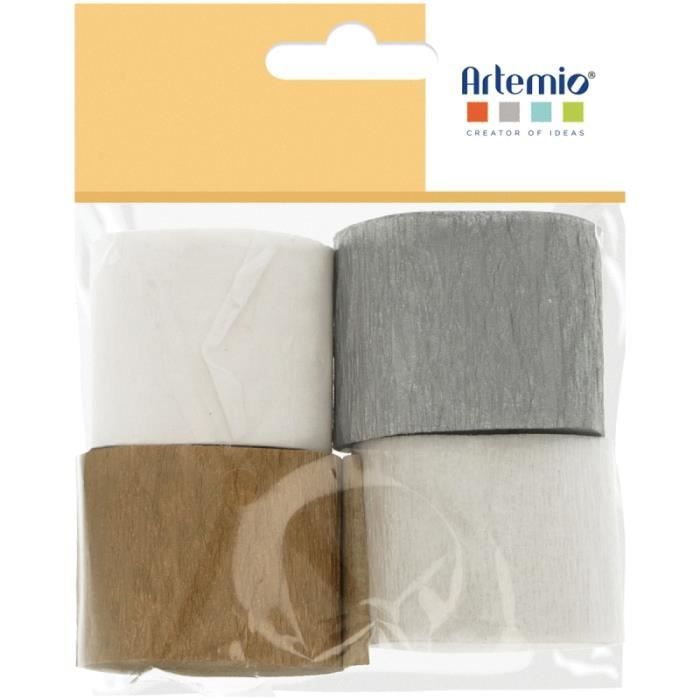You do it Crêpepapierrollen - Artemio - Zilver En Goud - 3, 5 X 10 Cm - 4 Stuks - Kinderlijke Creativiteit