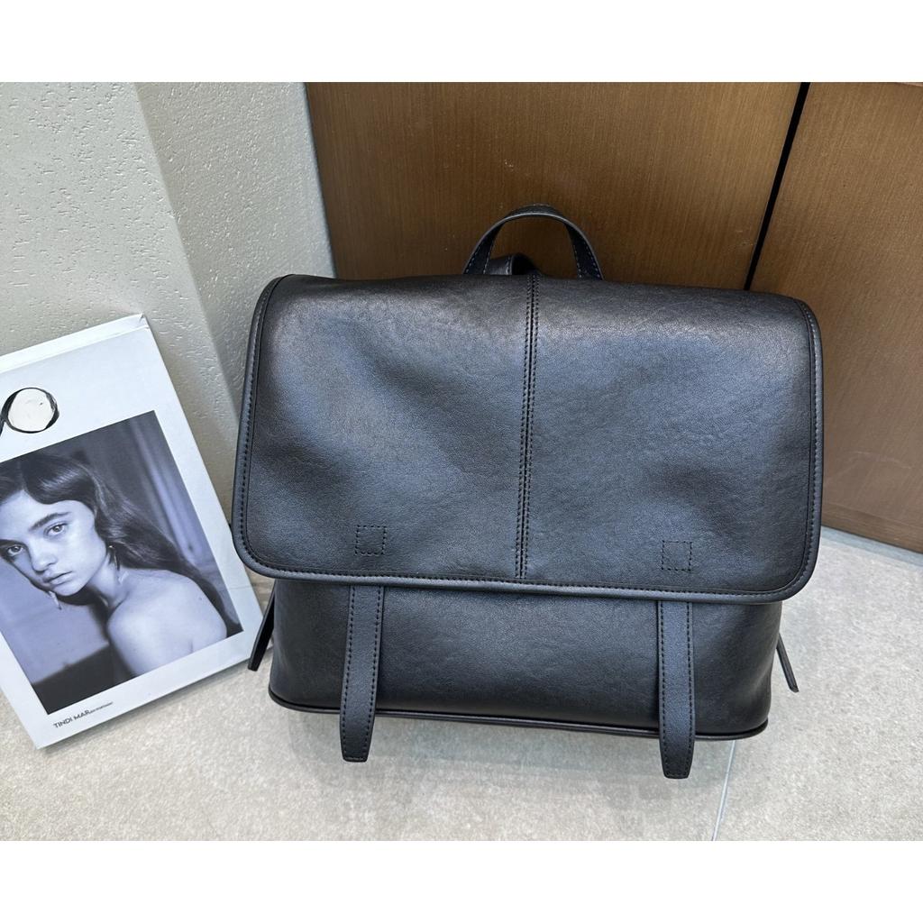 The first layer of vegetable tanned cowhide messenger retro backpack 2025 new large-capacity casual simple work commuter bag