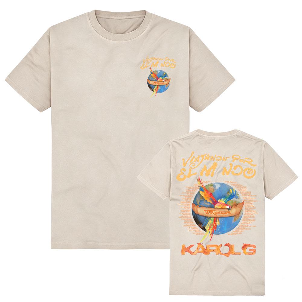 KAROL G VIAGGIANDO PER IL MONDO TROP TOUR 2026 Maglietta Estate Cotone Manica Corta Magliette da Donna Grafica Merch Unisex Streetwear