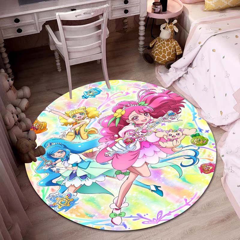 Mobile Suit Gundam Cartoon Round Rug Can Be Used To Decorate Living Rooms, Bedrooms, Sofas, and Game Rooms; Non-slip Rug.66