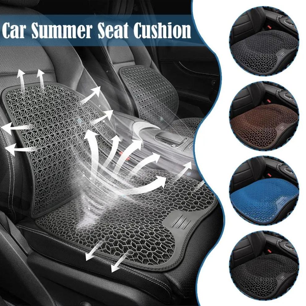 Car Seat Cushion  Summer Lumbar Support Honeycomb Gel Ice Thread Seat Backrest Ventilation Breathable Car Cushion Accessories