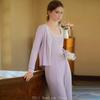 Französischer Stil Camisole Pyjama Damen Dreiteiliges Set für Frühling und Sommer, Zarte und Romantische Strickjacke, Locker sitzendes Set