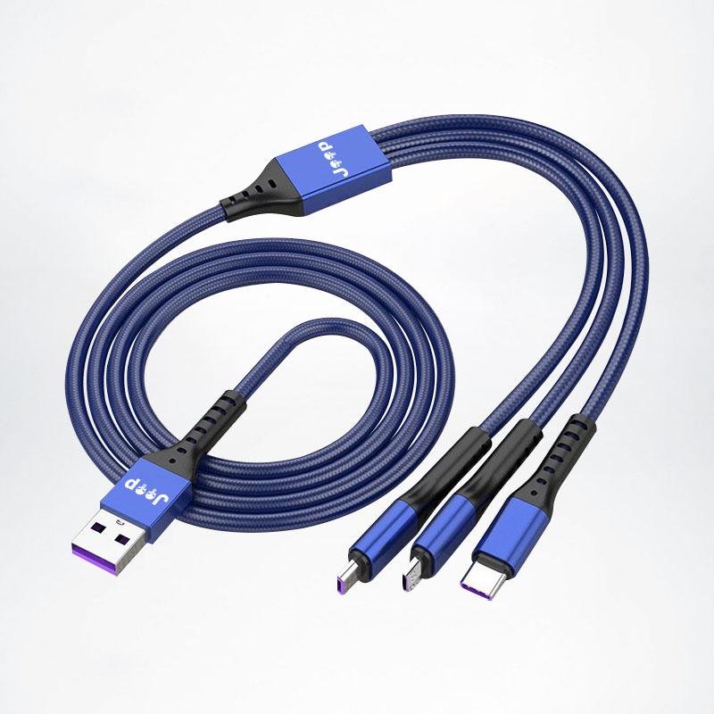 Car Data Cable 3 In1 Mobile Phone Charging Cable Fast Charge Typec For Jeep Grand Cherokee Wrangler JK Gladiator Compass Renegad