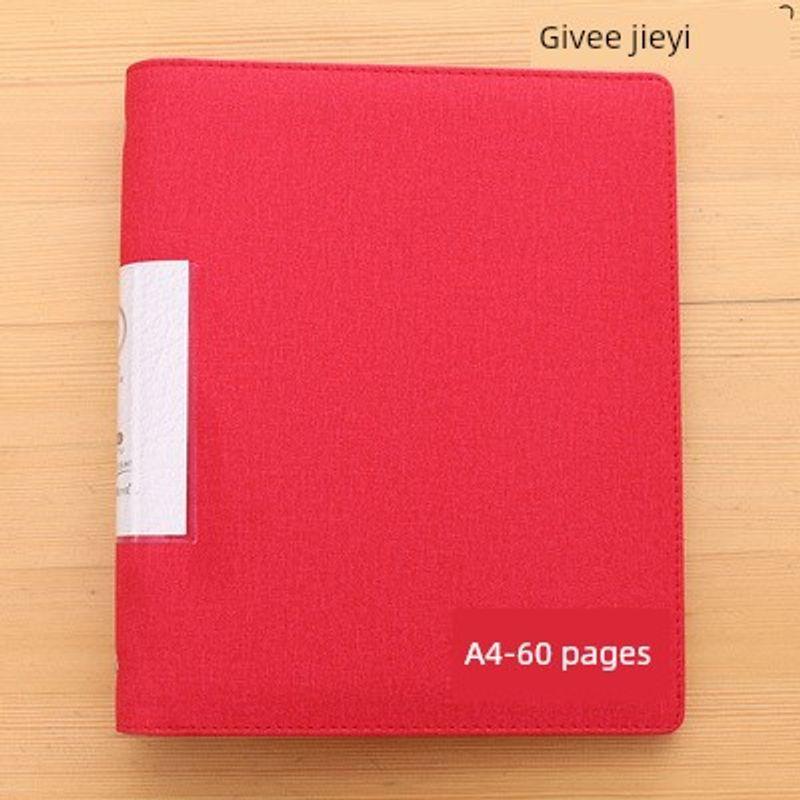 Large Capacity Leather Perforated Loose-Leaf Contract Folder