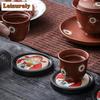 Chinesischer Stil Fulu Reichtumsgott Wasserabsorbierende Untersetzer Boutique Matten für Kaffeetassen Hitzeschutz-Tischsets Teegeschirr Verzierungen