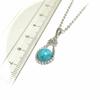 [Horseshoe Motif] Turquoise (8mm Round Bead) Pendant Necklace