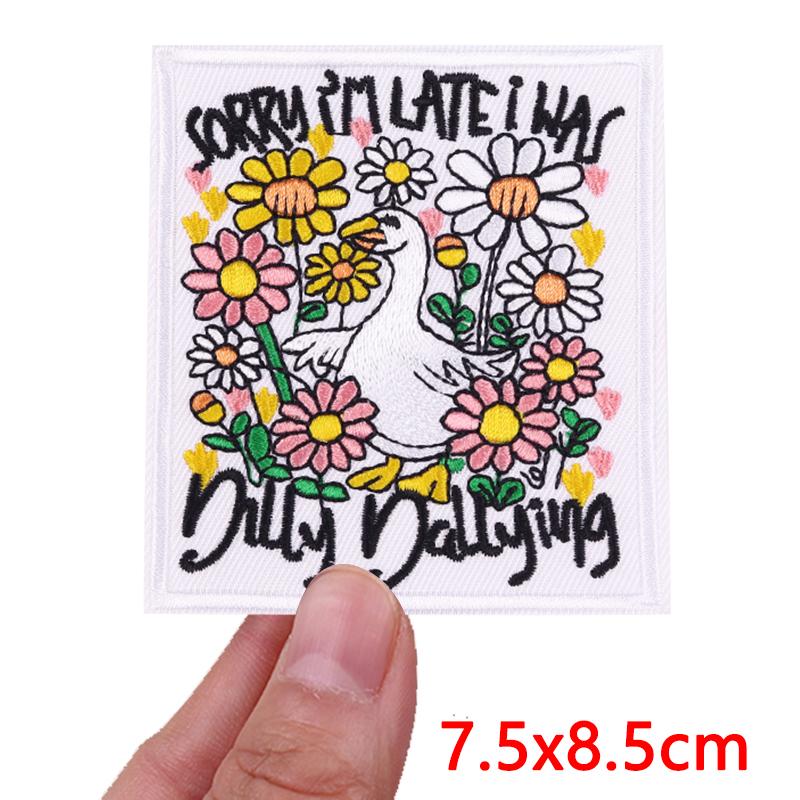 NEW Cartoon Animal Embroidered Patches Goose Frog Cat Patch Iron On Patches For Clothing Hats Jackets Backpack Embroidery Badges