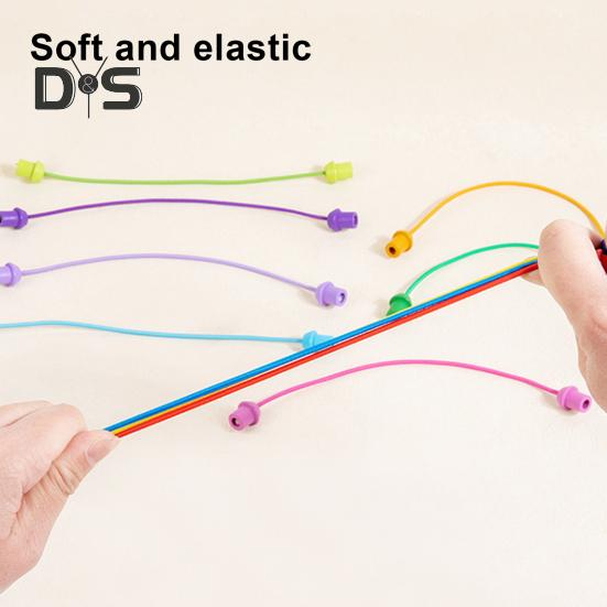 1 Set Kids Rope Untangling Game Twisted Rope Knots Challenge Board Game Logic Thinking Interactive Educational Elastic Rope Unhitching Toy
