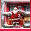 Xmas Decorative Decals Santa Claus Window Static Sticker, Reusable Waterproof PVC Christmas Decal, Winter Decorations HD Printing Clings for