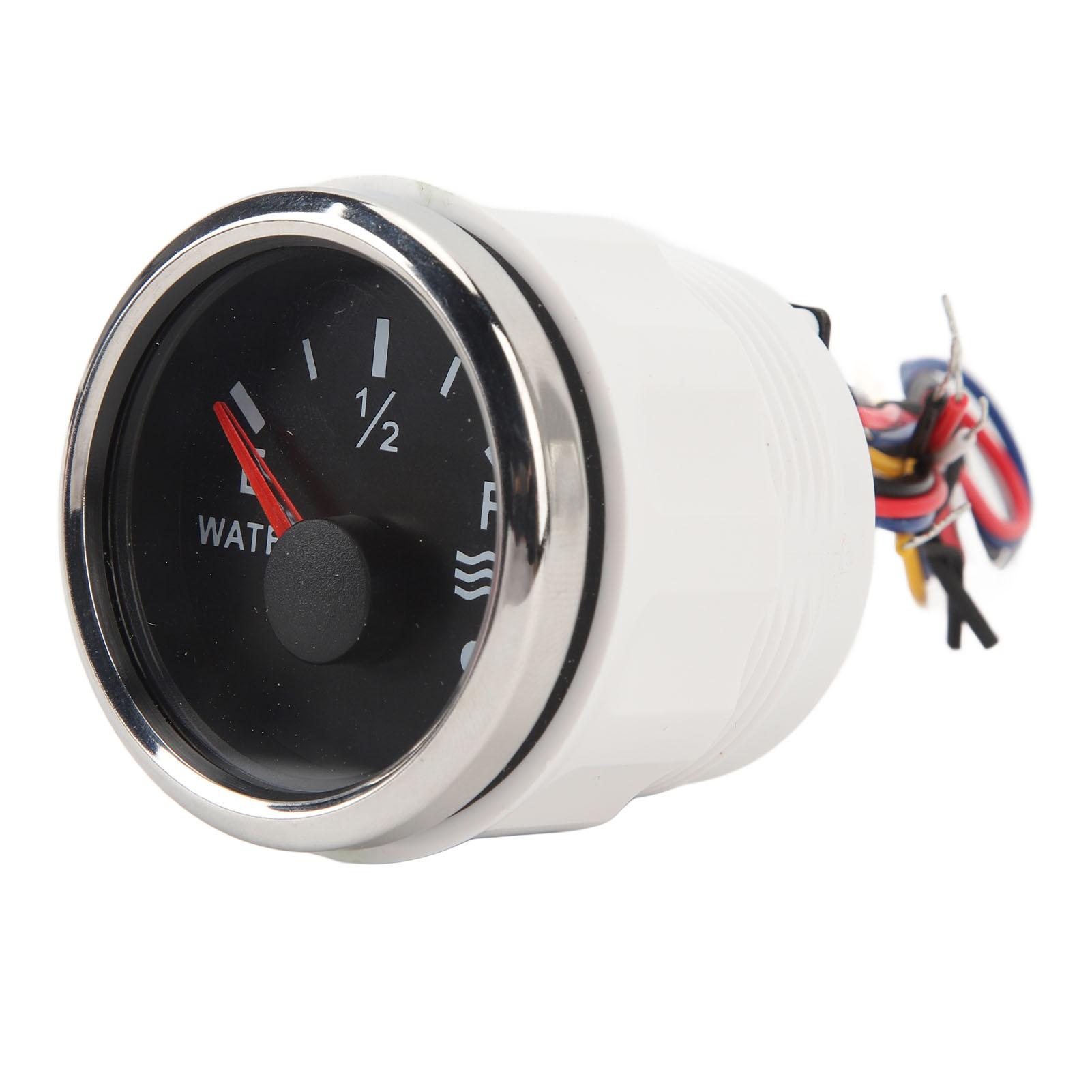 

52MM Water Level Gauge E 1 2 F Colorful Backlight 240 to 33ohms for RV Yacht Boat DC9 to 32V Black Dial with Silver
