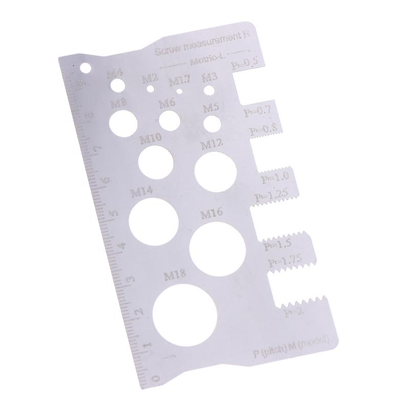 Durabler Stainless Steel Ruler Screw Measuring Ruler Precise Pitch Measurement Thread Gauge Screw Measurement Ruler Measuring