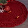 Christmas Tree Skirt Braided Cable Knit Tree Rug Xmas Tree Decoration for Holiday Home Party Fireplace Decor