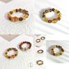 Stunning Geometric Beaded Ring Set Featuring Golden Tiger Eye And Yellow Crystal