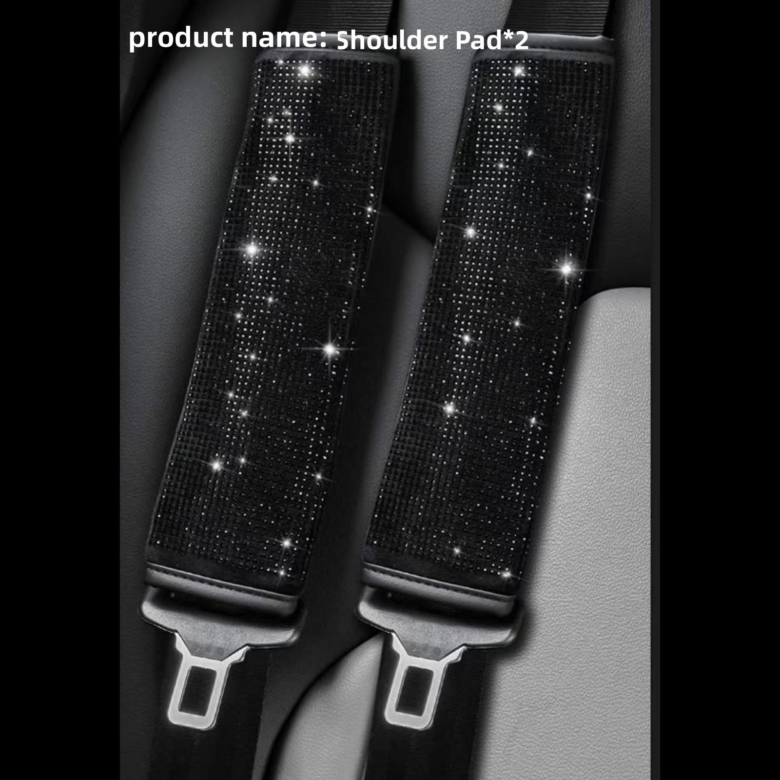 

2PCS Car Diamond Shoulder Cover, Safety Belt Cover, Car Interior, Car Use, Sparkling Diamond Water Diamond Belt