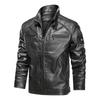 European and American simple PU leather jacket leather jacket men's autumn and winter new locomotive jacket European size