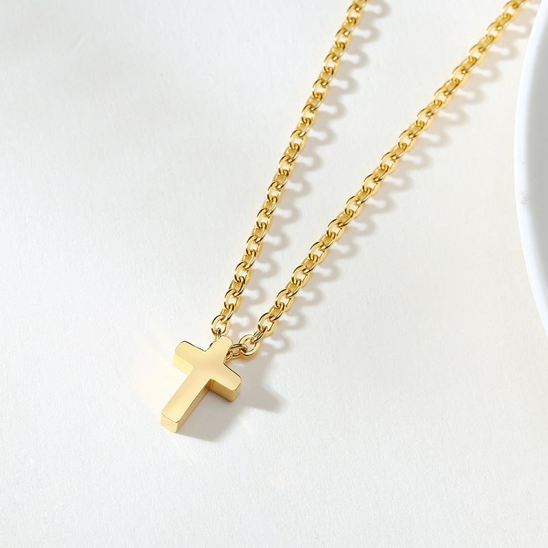 Xiaomi Vnox Men's Small Cross Pendant Simple Classic Stainless Steel Jesus Christ Necklaces Religious Women Unisex Jewelry 20" Chain