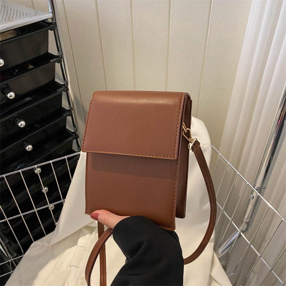 Simple Crossbody Tote Bag PU Leather Mini Phone Bag Ins Small Shoulder Bag  Women