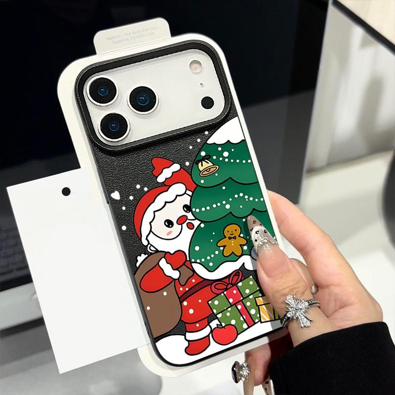Świąteczny prezent Etui na telefon dla iPhone Air 17 16 Pro Max 15 14 13 12 Pro Max 11 16e Wstrząsoodporne Miękkie Silikonowe Pokrowiec z Teksturą Skóry