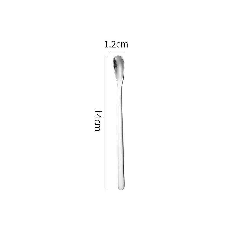 1Pc Stainless Steel Long Handle Stirring Spoon Coffee Tea Spoons Dessert Spoon Stirring Rod Tiny Spoon Kitchen Accessories