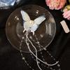 Mesh Tassel Duckbill Clip Imitation Pearl Butterfly Hair Clip Fresh Butterfly Hairpin  Girl