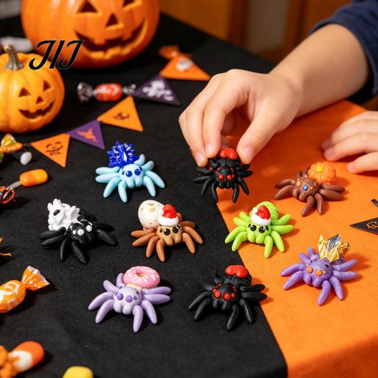 Hatching Spider Eggs 3D Printed Egg Set with 10Pcs Articulated Small Spiders, Movable Joint Unique Holiday Gifts Figurines, Halloween Fidget Toy, Kids
