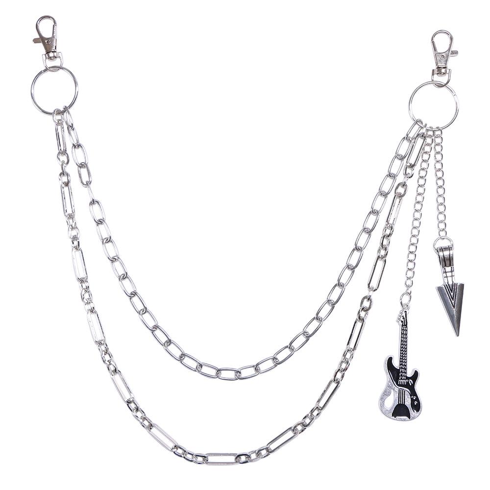 Unisex Retro Hip Hop Doppellagige Metall-Hüftkette für Hosen und Röcke