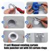 50Pcs Curtain Eyelet Rings With Rotating Hole Puncher Set Inner Diameter 1.77Inch Curtain Grommets For Home Renovation