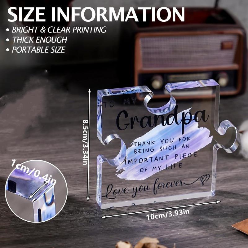 Father's Day Gift for Grandfather - Grandchildren's Grandfather Birthday Gift - Grandfather's Christmas Gift - Acrylic Puzzle D