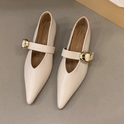 Fashion Women's Low Heel Shoes Spring New Pointed Head Shallow Mouth Soft Sole Anti-slip Wear-resistant Low Top Shoes