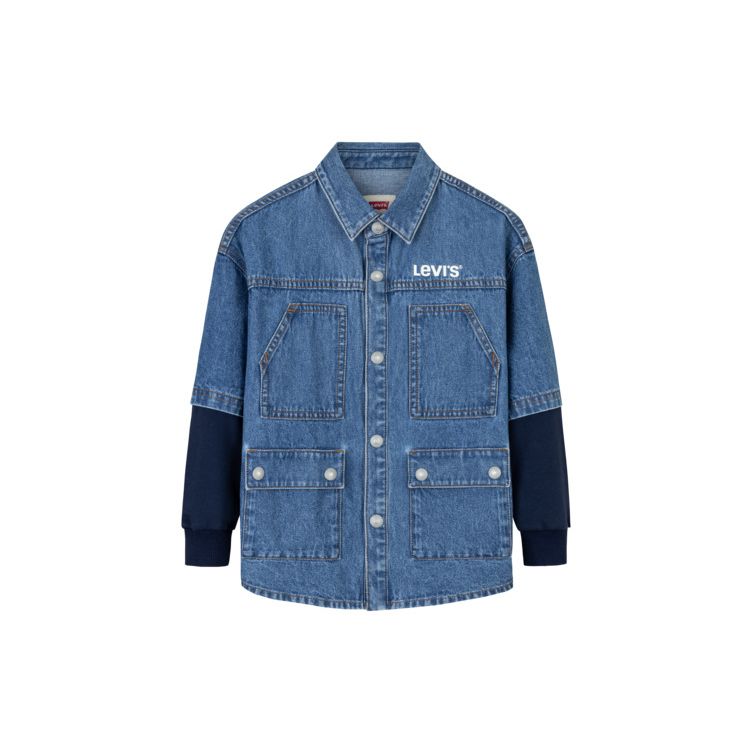 

Levis Comfortable Two-Piece Shirt Jacket Kids outerwear Light-Gray-Blue LV2432155GS-002 L