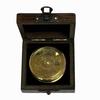 6.35cm Small Brass or Bronze Calendar Compass In a Wood Box