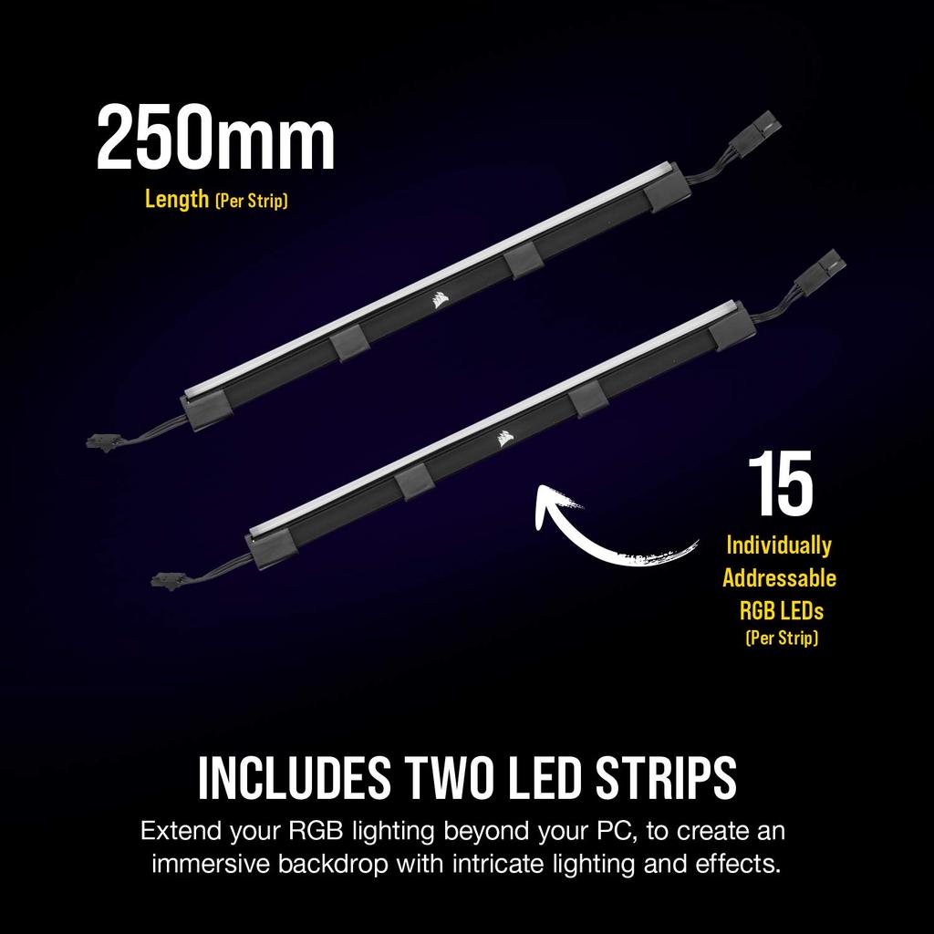 CORSAIR iCUE LS100 Smart Lighting Strip Expansion Kit 250mm X 2 CD-9010001-WW/SS