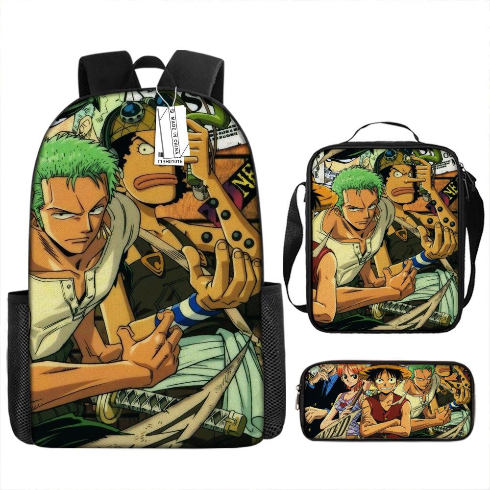 Popular Anime ONE PIECE Primary School Students Training Tutoring Cram School Backpack Pencil Case