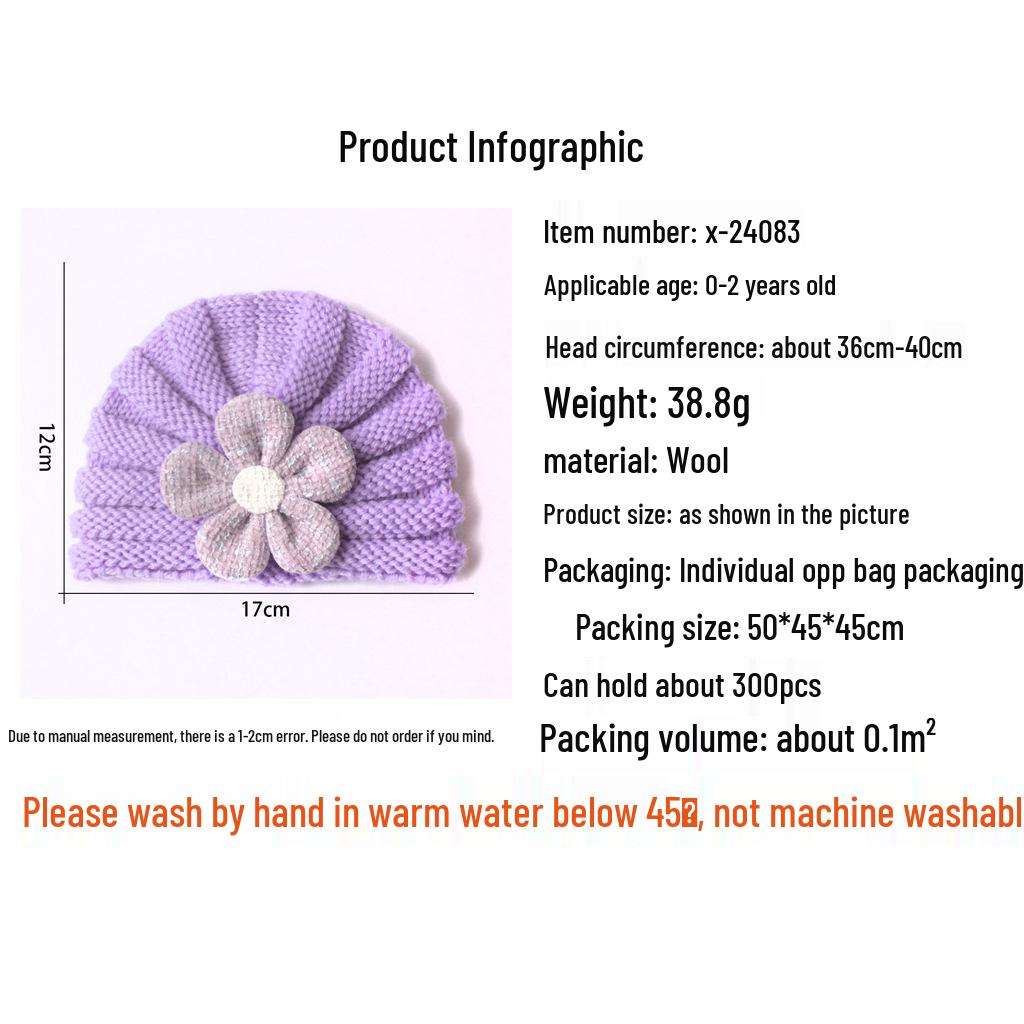 Autumn/Winter Knitted Baby Hat: Warm, Windproof & Comfortable Woolen Cap for Kids