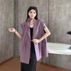 Popular Casual Design Purple Sleeveless Blazer Vest for Women Summer Loose Commute Layered Outerwear Top