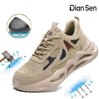 Men Safety Shoes Steel Toe Cap Indestructible Protective Shoes Puncture-Proof Work Shoes All-Season Casual Work Sneakers