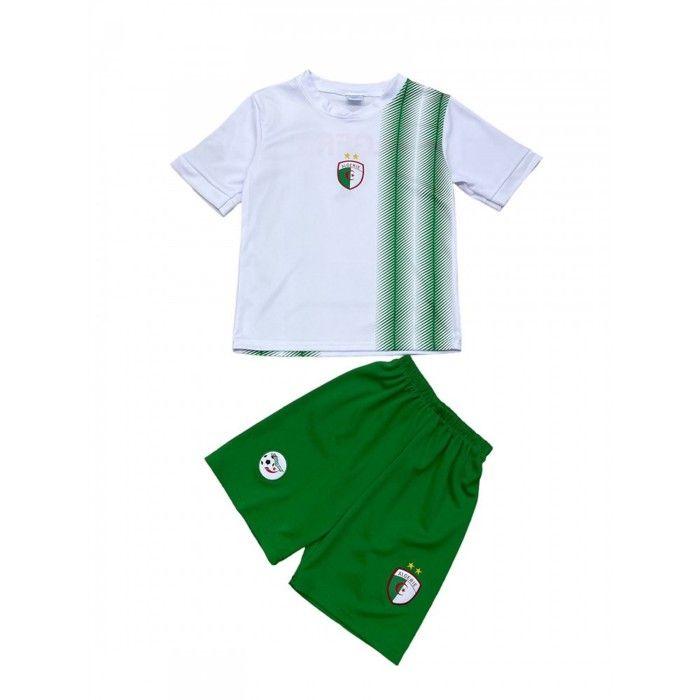 Algeria White Children's Football Jersey and Shorts Set - - Green