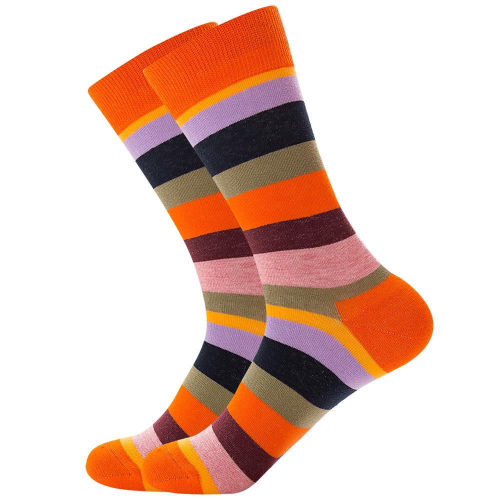 Socks Men's Latest Design Middle Tube Socks Autumn Socks Quality Business Geometric Lattice Colorful Mens Cotton Socks
