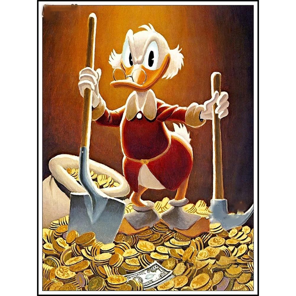 

Disney Diamond Painting Scrooge McDuck Art Painting, Romantic Art Painting Diamond Mosaic Cross Stitch Diamond Inlaid Room Decoration Gift Round 20x30cm