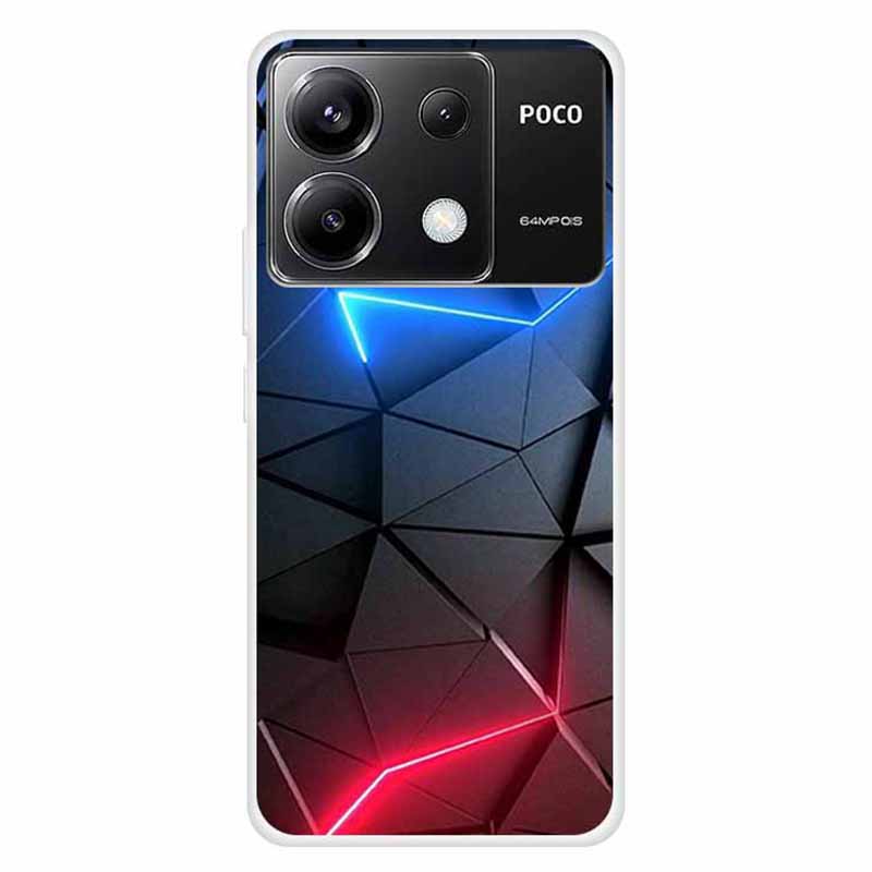 

Для Xiaomi Redmi Note 13 Pro 5G/Poco X6 5G Тонкий чехол Противоударный ТПУ с узором Чехол для телефона Red+Blue