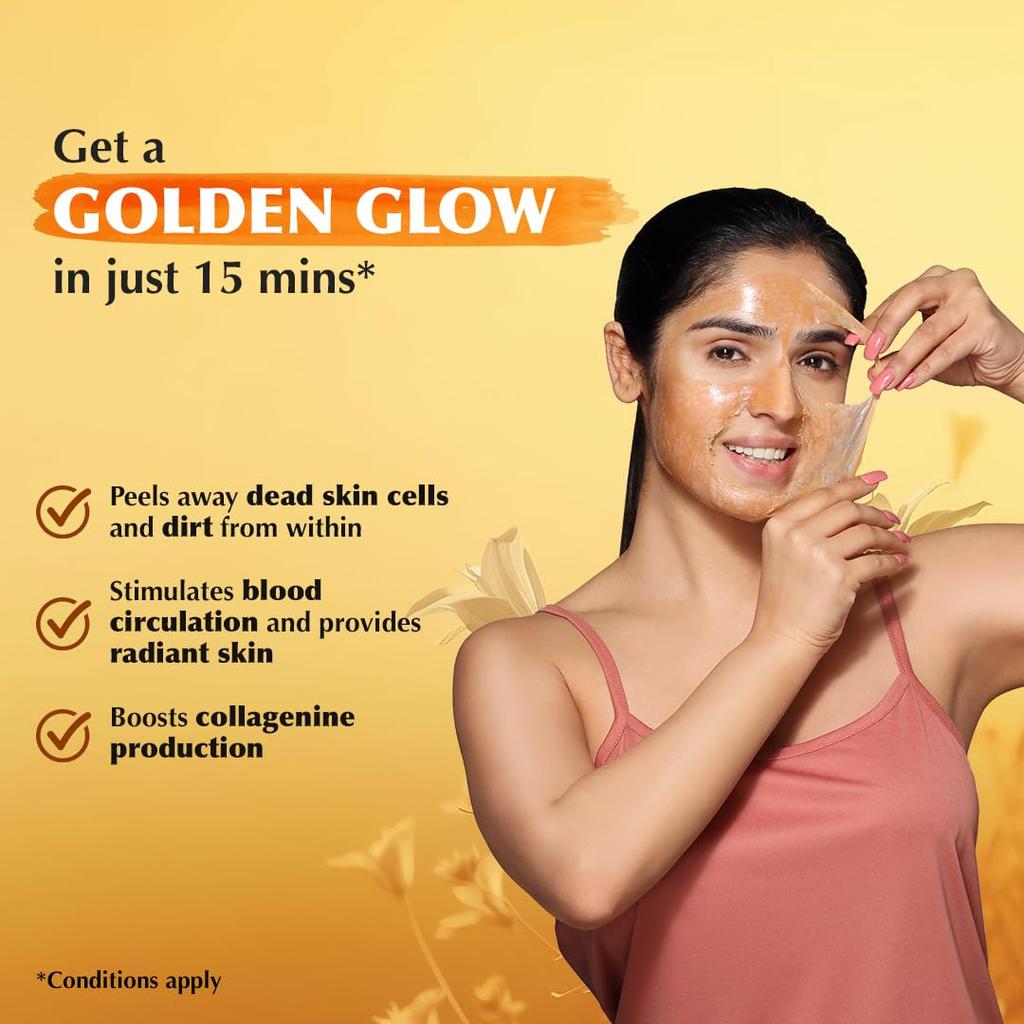Everyuth Naturals Golden Glow Peel-Off Mask 100G Pack Of 2 For Instant Radiance And Deep Skin Cleansing