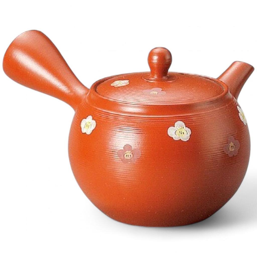 Nostalgia Pattern Teapot with Tea Made In Japan J-kitchens Showa-era Pot, Tokoname-yaki Nozomi-ami Strainer, 280cc,