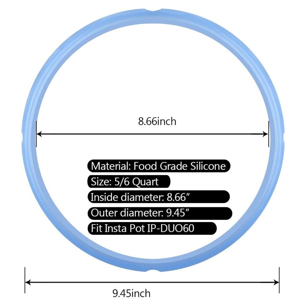 3 Pieces Efficient Silicone Seals Silicone Gasket Sealing Rings Kitchen Accessories Spare Part for 6QT Pressure Cookers